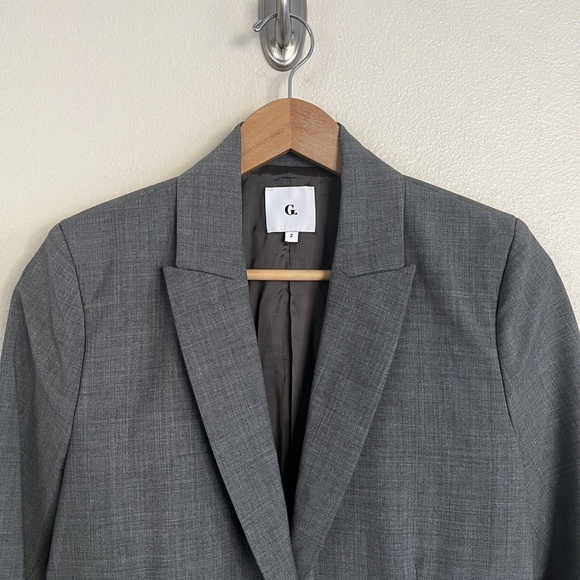 New GWYN Lauren Wool Tailored Blazer Jacket in Light Grey Marl - Picture 10 of 13